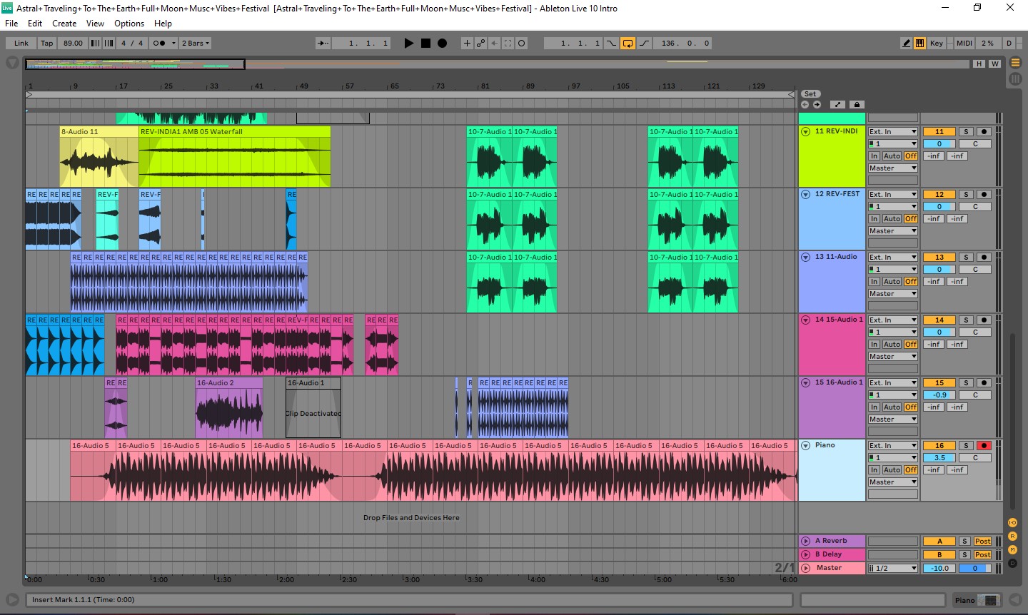 Audio tracks in Ableton Live