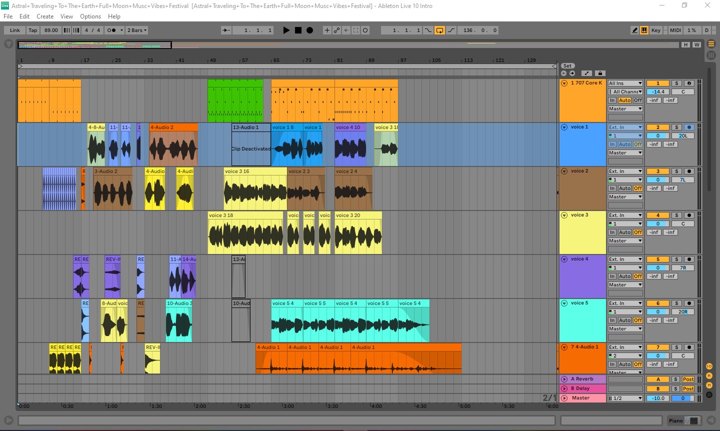 Audio tracks in Ableton Live